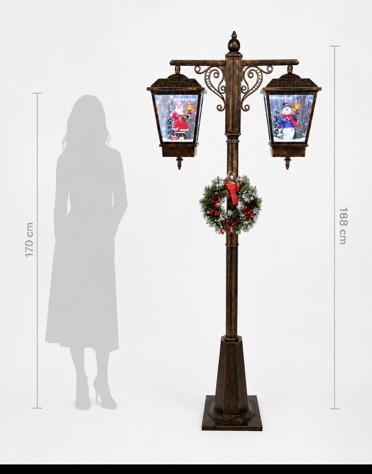 Weihnachtliche doppelte Musiklampe 188cm